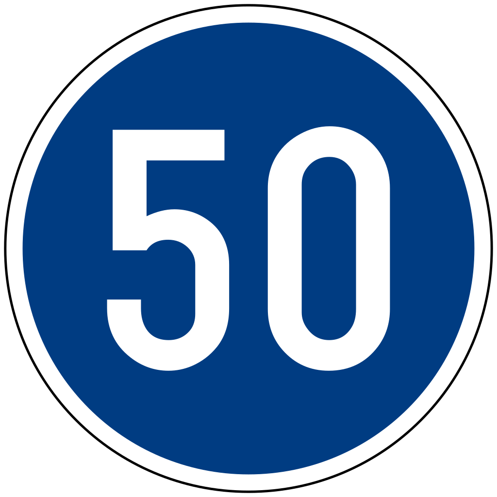 Start of a minimum speed.