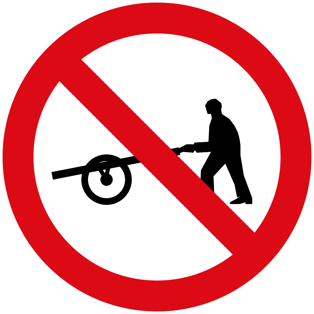 Carros de mano prohibidos.