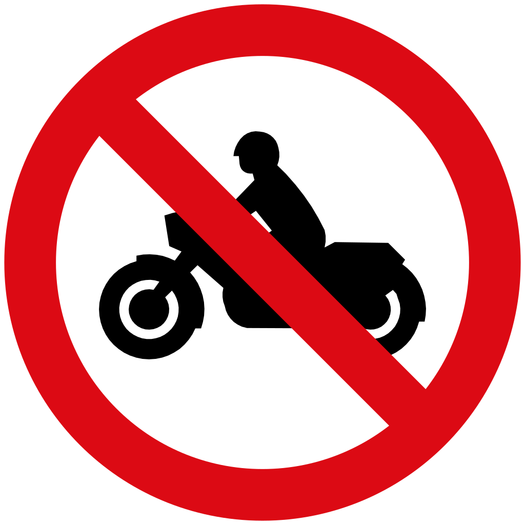 Motocicletas prohibidas.