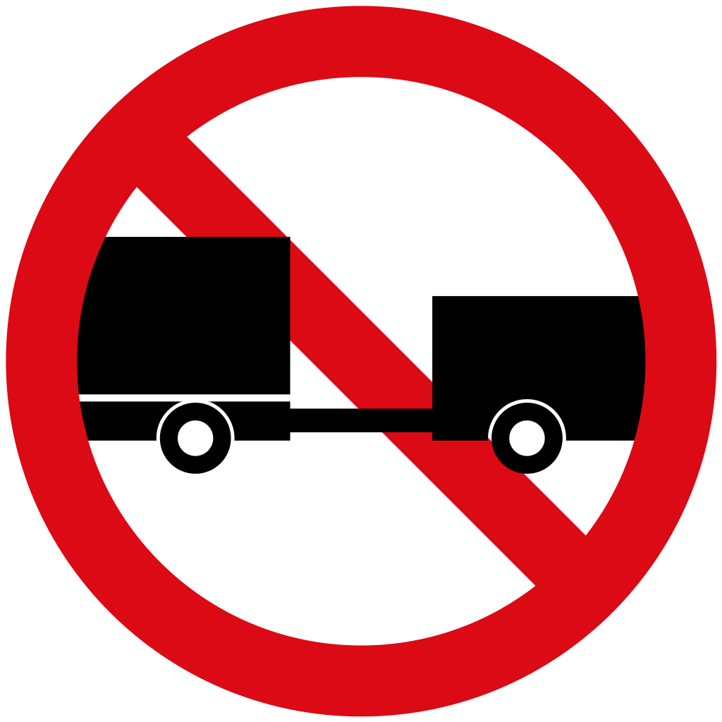 Camiones con remolque prohibidos.