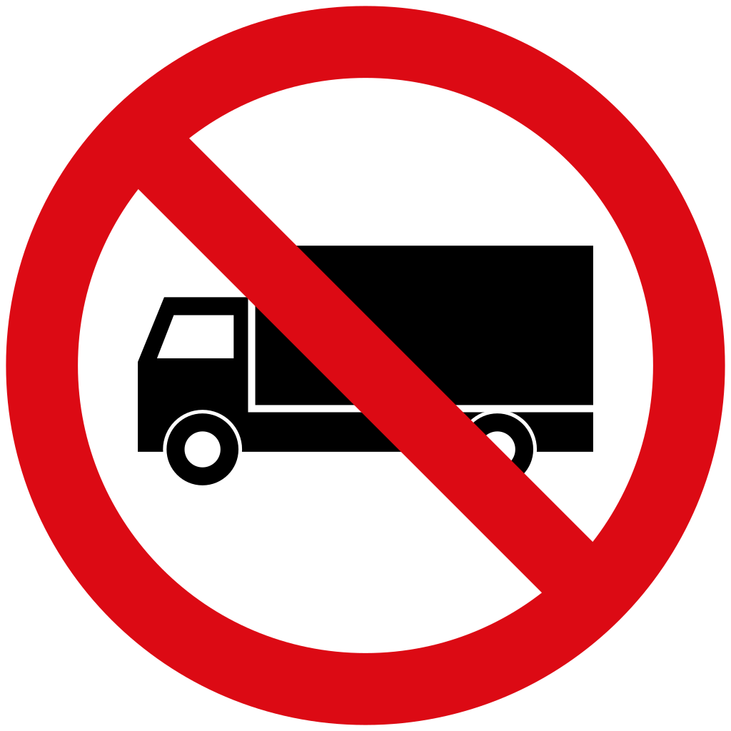 Camiones prohibidos.