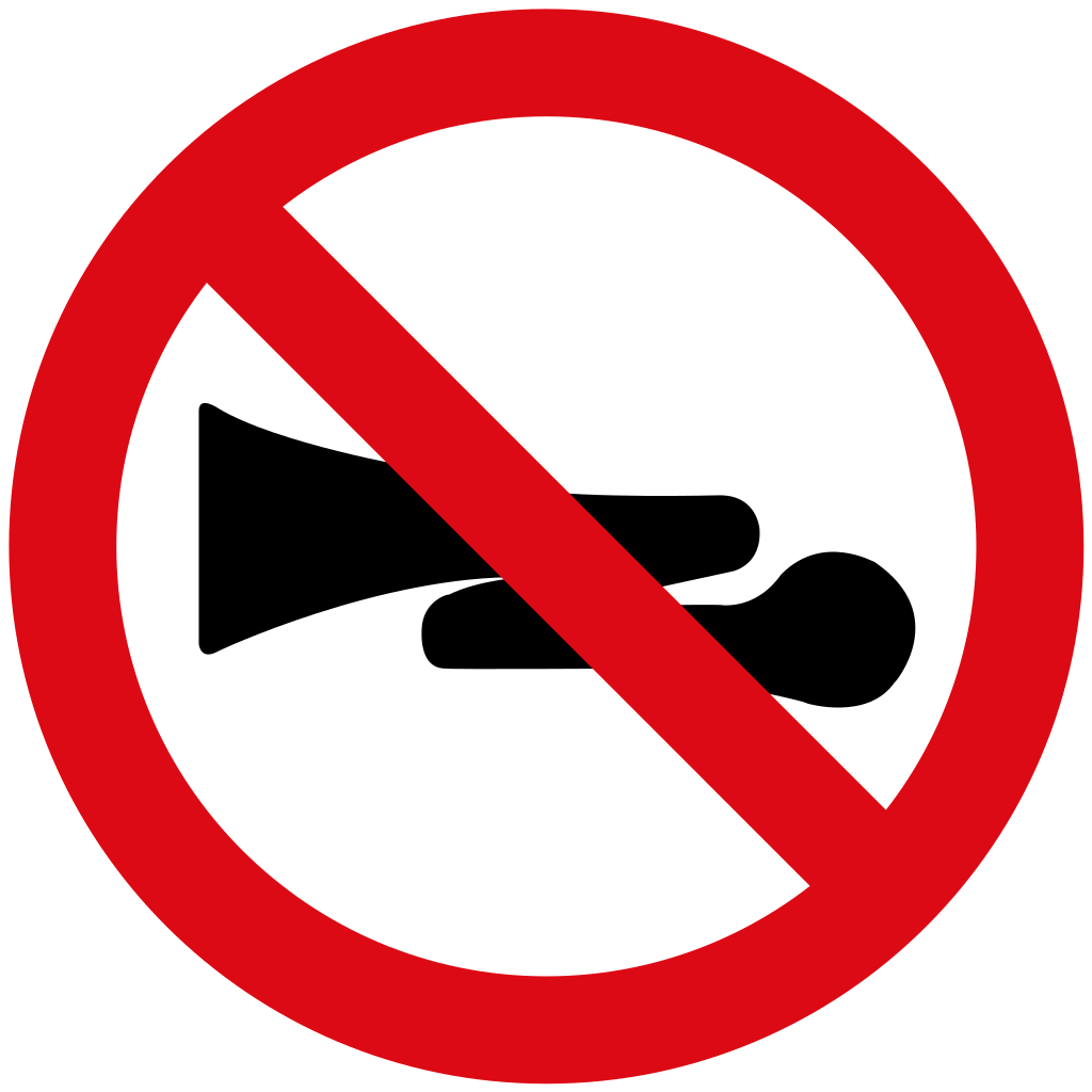 Prohibido usar el claxon.