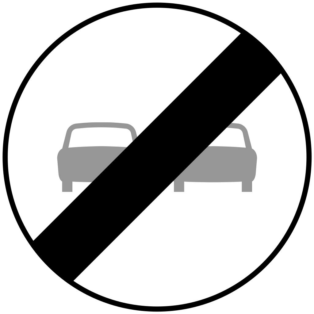 Fin de prohibición de adelantar.