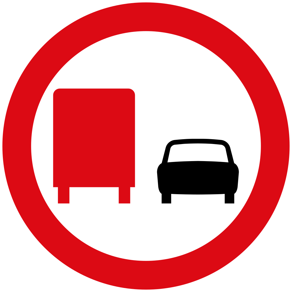 Adelantamiento prohibido para camiones.
