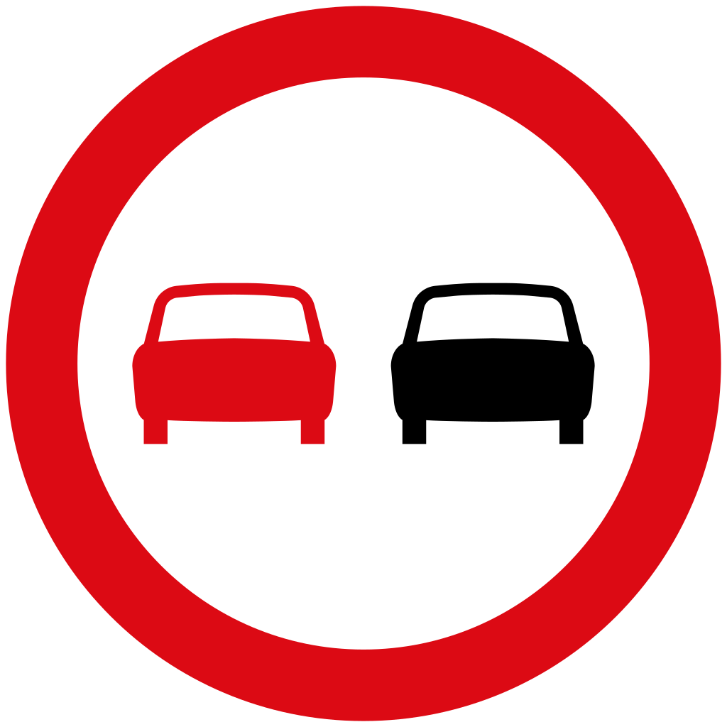 Adelantamiento prohibido.