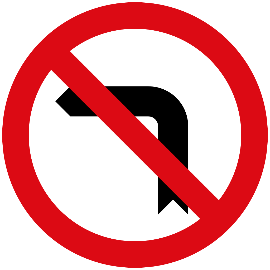 Giro a la izquierda prohibido.