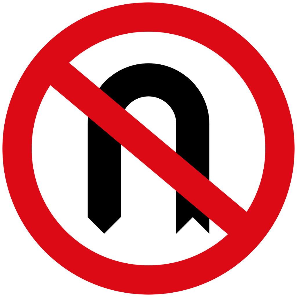 Cambio de sentido prohibido.