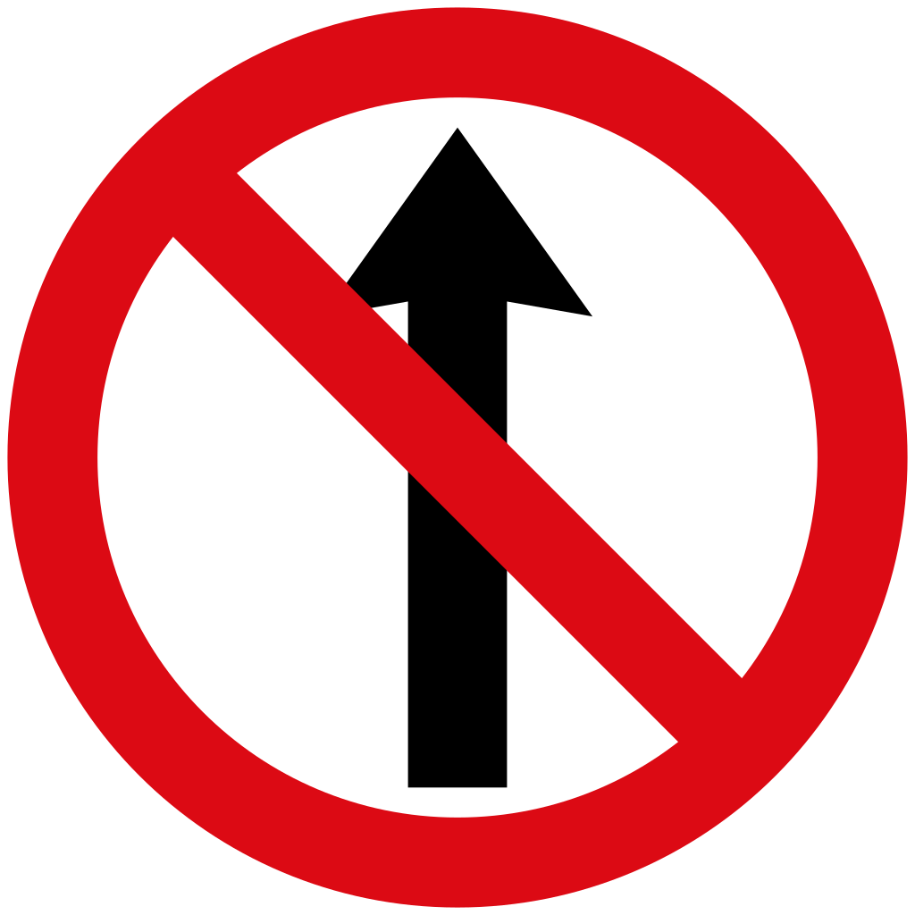 Prohibido seguir de frente.