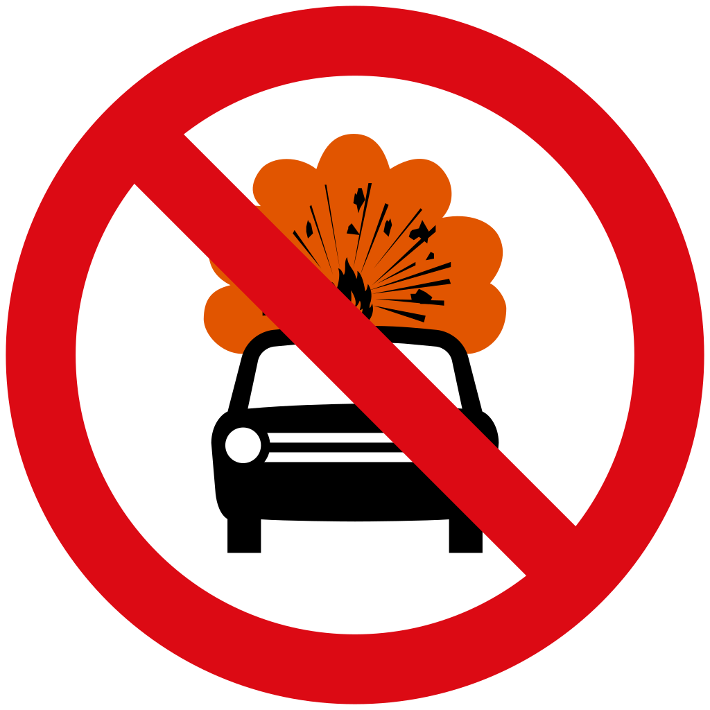 Prohibidas mercancías inflamables o explosivas.
