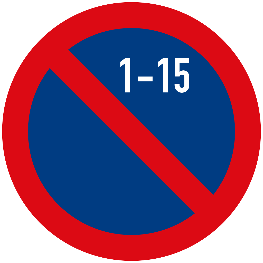 Estacionamiento prohibido del 1 al 15.