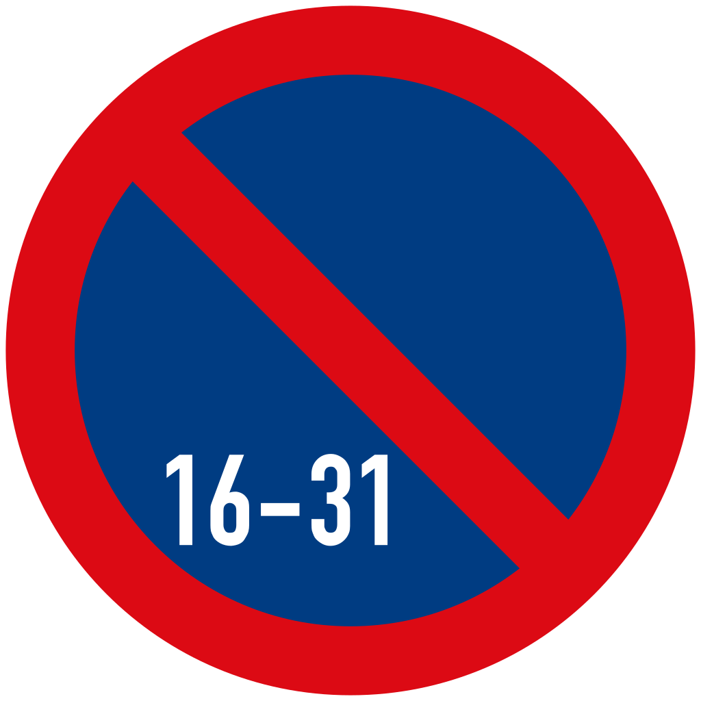 Estacionamiento prohibido del 16 a fin de mes.