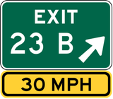 Information about the next exit.