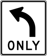 Turning left mandatory.
