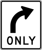 Turning right mandatory.