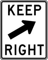 Pass obstacle on the right.