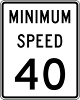 Start of a minimum speed.