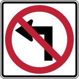 Turning left prohibited.