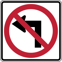 Turning left prohibited.