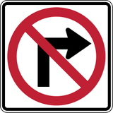 Turning right prohibited.