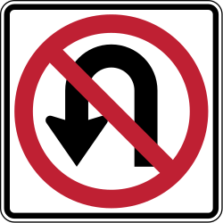 Keren verboden (U-turn).