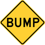 Warning for a speed bump.