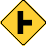 Warning for a side road from the right.