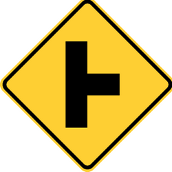 Warning for a side road from the right.