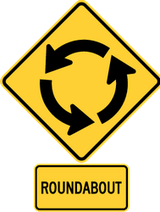 Warning for a roundabout.
