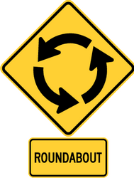Warning for a roundabout.