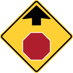 Stop and give way ahead.