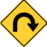 Warning for a hairpin bend to the right.