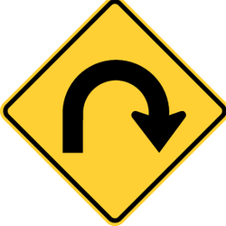Warning for a hairpin bend to the right.