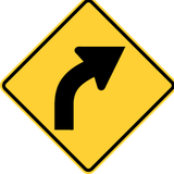 Warning for a curve to the right.