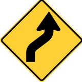 Warning for a double curve, first right then left.