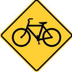 Warning for cyclists.