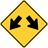 Warning for an obstacle, pass left or right.