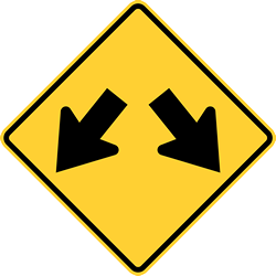 Warning for an obstacle, pass left or right.