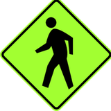 Warning for pedestrians.