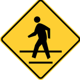 Warning for a pedestrian crossing.