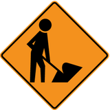 Warning for roadworks.