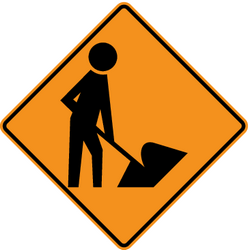 Warning for roadworks.