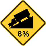 Warning for a steep descent.