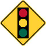 Warning for traffic lights ahead.