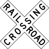 Warning for a railway crossing with one track.
