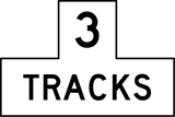 Warning for a railway crossing with two or more tracks.
