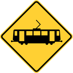 Warning for trams.