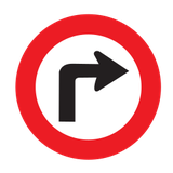Giro obligatorio a la derecha.