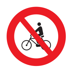 Ciclistas prohibidos.