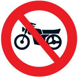Motocicletas prohibidas.