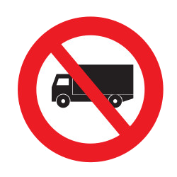 Camiones prohibidos.